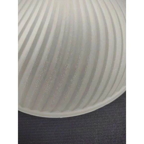 Vintage 8.5" Frosted Glass Ribbed Swirl Ceiling Light Shade - Picture 5 of 14